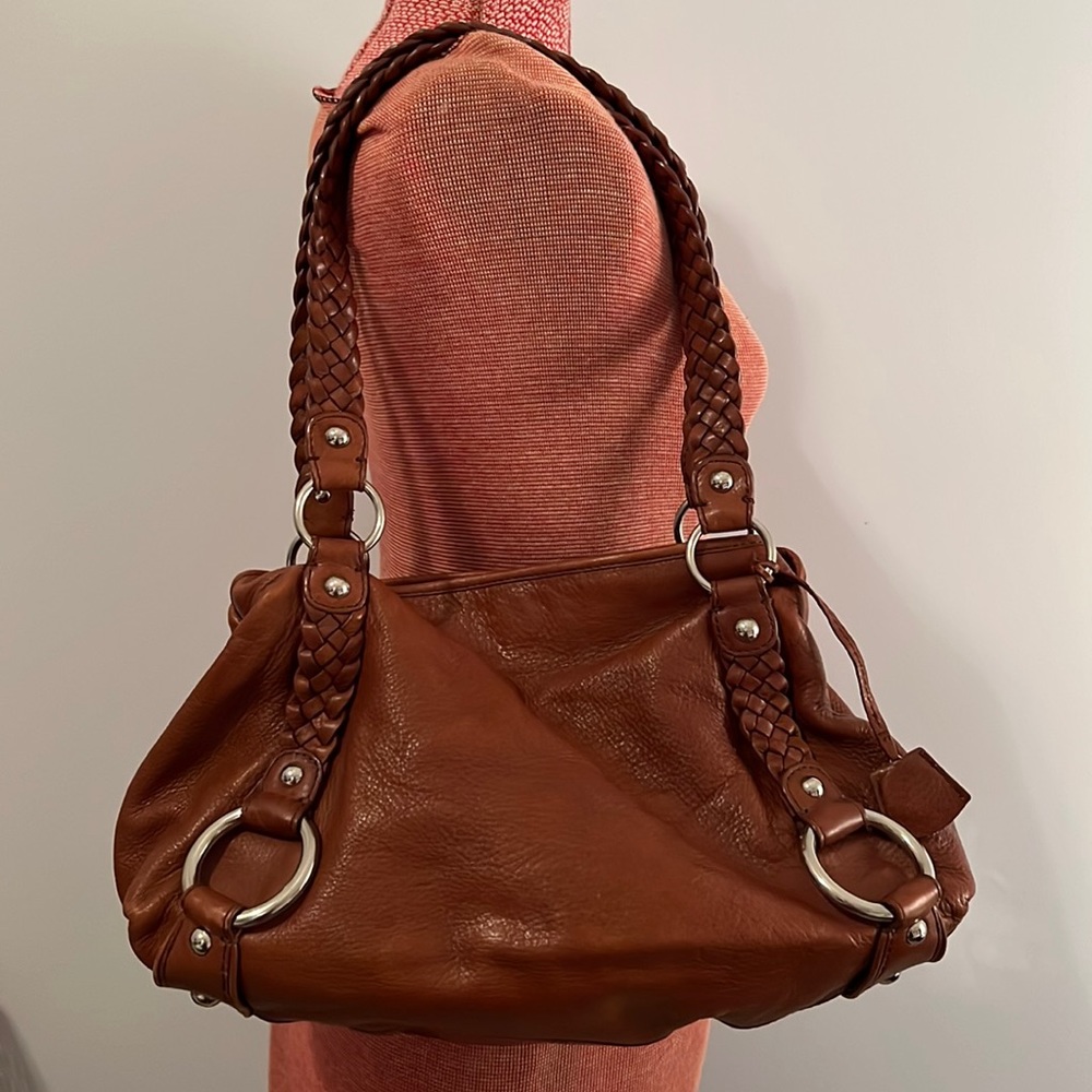 Banana Republic Leather Bag with Woven/Braided Strap